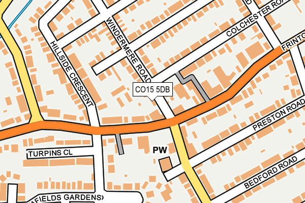 CO15 5DB map - OS OpenMap – Local (Ordnance Survey)