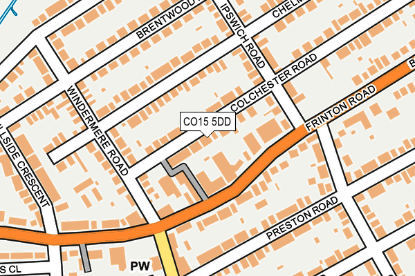 CO15 5DD map - OS OpenMap – Local (Ordnance Survey)