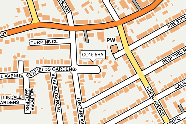 CO15 5HA map - OS OpenMap – Local (Ordnance Survey)