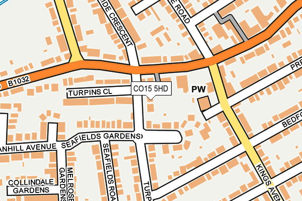 CO15 5HD map - OS OpenMap – Local (Ordnance Survey)
