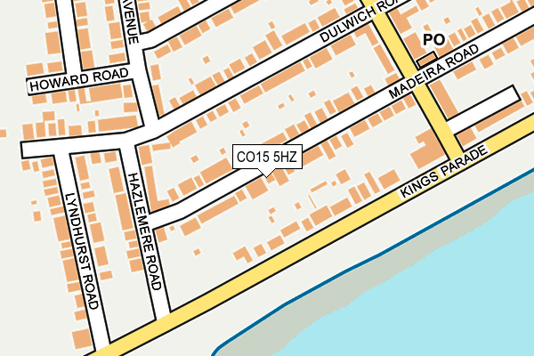 CO15 5HZ map - OS OpenMap – Local (Ordnance Survey)