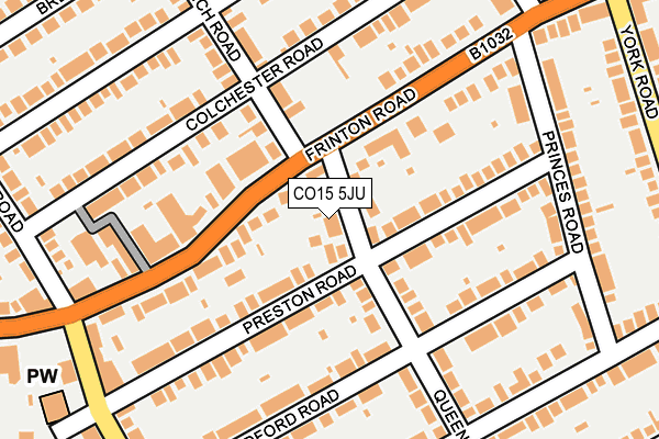 CO15 5JU map - OS OpenMap – Local (Ordnance Survey)