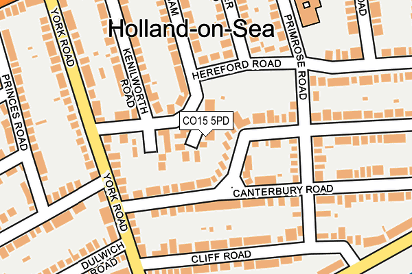 CO15 5PD map - OS OpenMap – Local (Ordnance Survey)