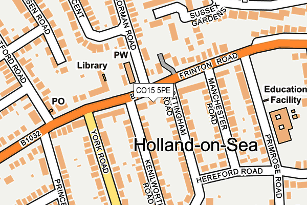 CO15 5PE map - OS OpenMap – Local (Ordnance Survey)