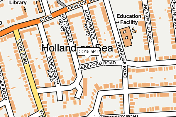 CO15 5PJ map - OS OpenMap – Local (Ordnance Survey)
