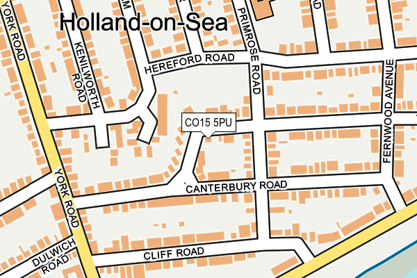 CO15 5PU map - OS OpenMap – Local (Ordnance Survey)