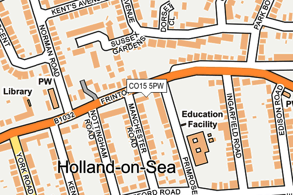 CO15 5PW map - OS OpenMap – Local (Ordnance Survey)