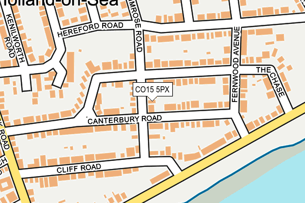CO15 5PX map - OS OpenMap – Local (Ordnance Survey)
