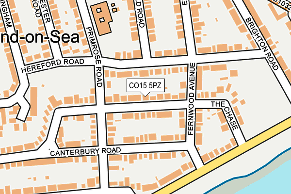 CO15 5PZ map - OS OpenMap – Local (Ordnance Survey)