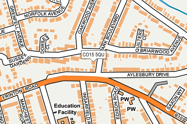 CO15 5QU map - OS OpenMap – Local (Ordnance Survey)