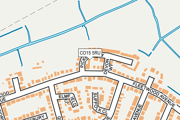 CO15 5RU map - OS OpenMap – Local (Ordnance Survey)