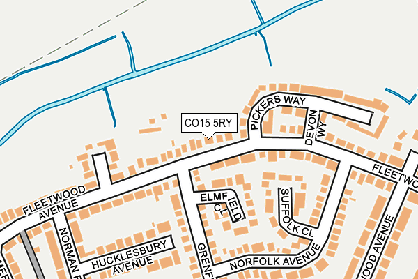 CO15 5RY map - OS OpenMap – Local (Ordnance Survey)