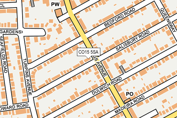 CO15 5SA map - OS OpenMap – Local (Ordnance Survey)