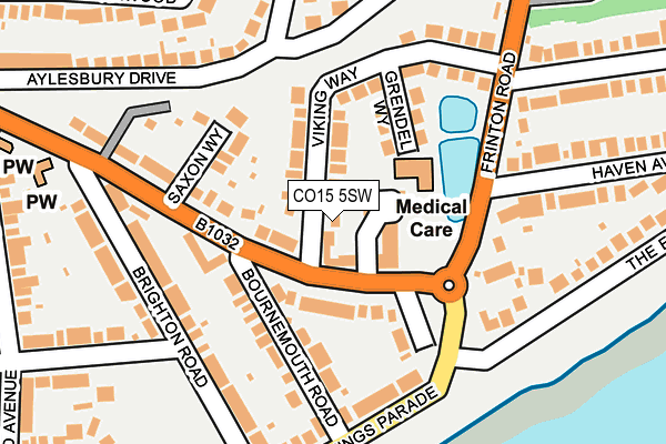 CO15 5SW map - OS OpenMap – Local (Ordnance Survey)