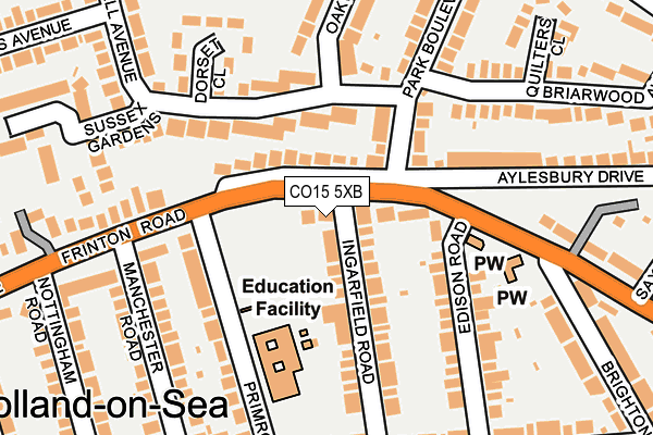 CO15 5XB map - OS OpenMap – Local (Ordnance Survey)