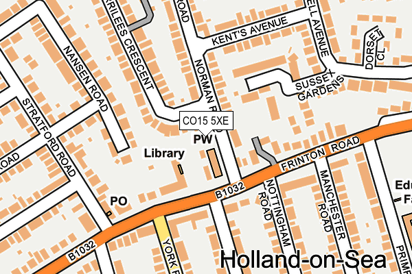 CO15 5XE map - OS OpenMap – Local (Ordnance Survey)