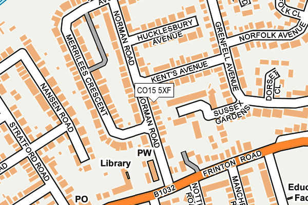 CO15 5XF map - OS OpenMap – Local (Ordnance Survey)