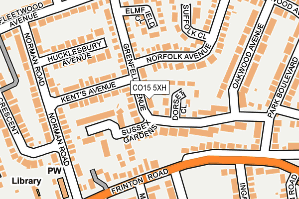 CO15 5XH map - OS OpenMap – Local (Ordnance Survey)