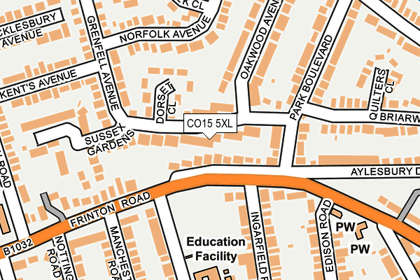 CO15 5XL map - OS OpenMap – Local (Ordnance Survey)