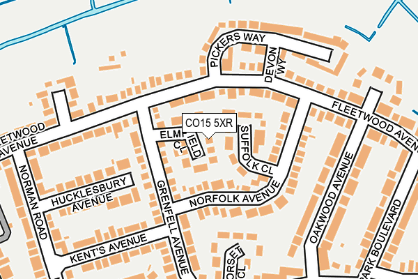 CO15 5XR map - OS OpenMap – Local (Ordnance Survey)