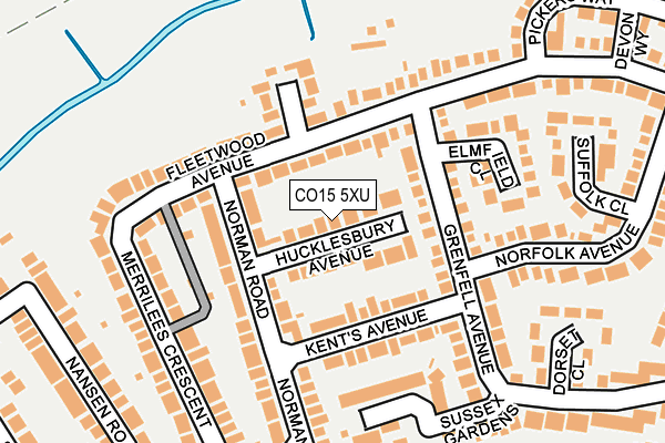 CO15 5XU map - OS OpenMap – Local (Ordnance Survey)