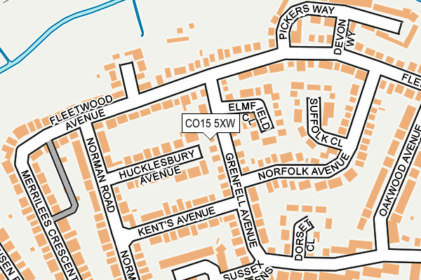 CO15 5XW map - OS OpenMap – Local (Ordnance Survey)