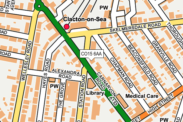 Map of CLACTON FUNERAL SERVICE LTD at local scale
