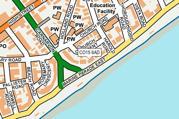 CO15 6AD map - OS OpenMap – Local (Ordnance Survey)