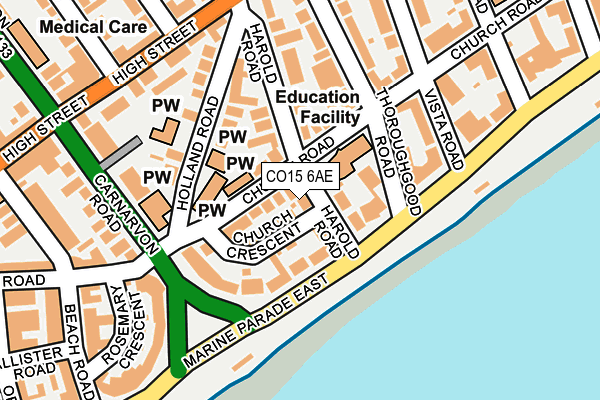 CO15 6AE map - OS OpenMap – Local (Ordnance Survey)