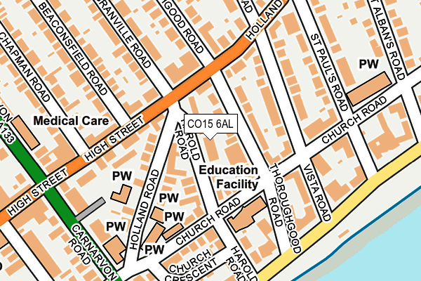 CO15 6AL map - OS OpenMap – Local (Ordnance Survey)