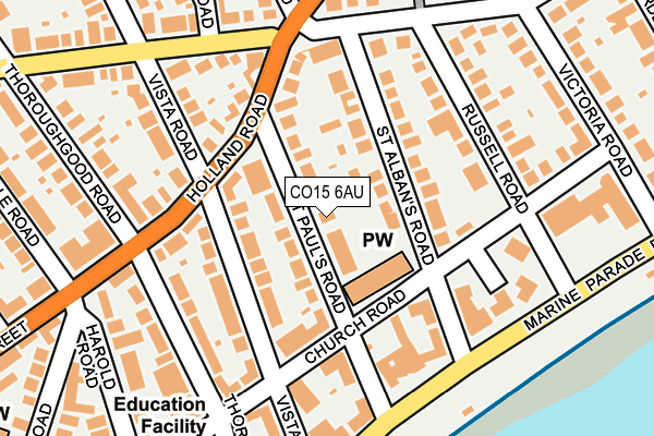 CO15 6AU map - OS OpenMap – Local (Ordnance Survey)
