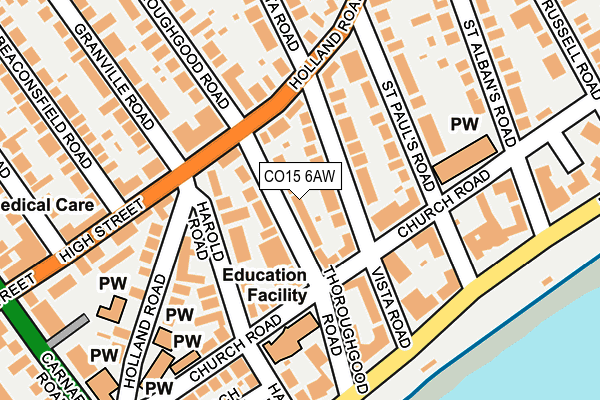 CO15 6AW map - OS OpenMap – Local (Ordnance Survey)