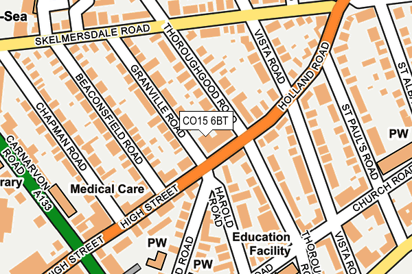 CO15 6BT map - OS OpenMap – Local (Ordnance Survey)
