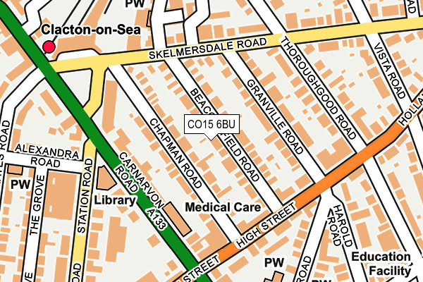 CO15 6BU map - OS OpenMap – Local (Ordnance Survey)