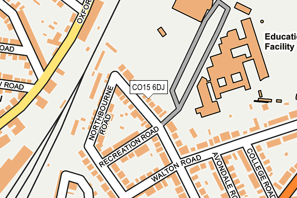 CO15 6DJ map - OS OpenMap – Local (Ordnance Survey)