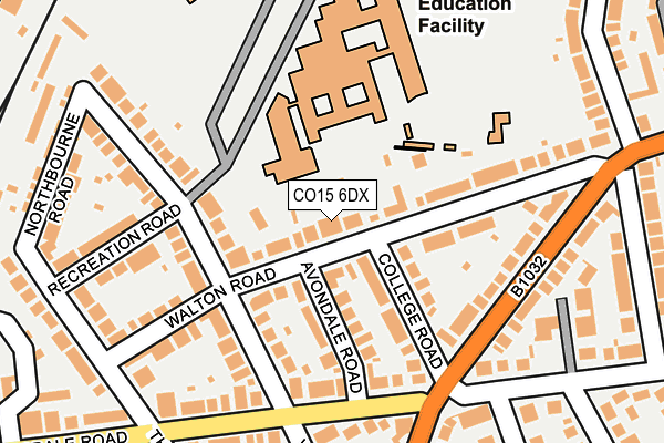 CO15 6DX map - OS OpenMap – Local (Ordnance Survey)