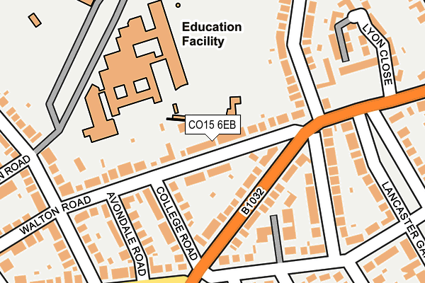 CO15 6EB map - OS OpenMap – Local (Ordnance Survey)