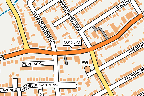 CO15 6PD map - OS OpenMap – Local (Ordnance Survey)