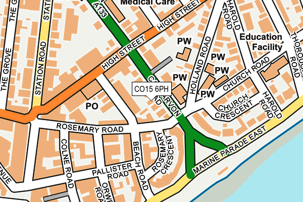 CO15 6PH map - OS OpenMap – Local (Ordnance Survey)