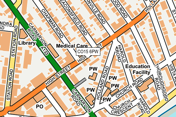 CO15 6PW map - OS OpenMap – Local (Ordnance Survey)