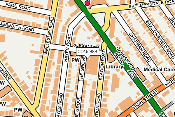 CO15 9SB map - OS OpenMap – Local (Ordnance Survey)