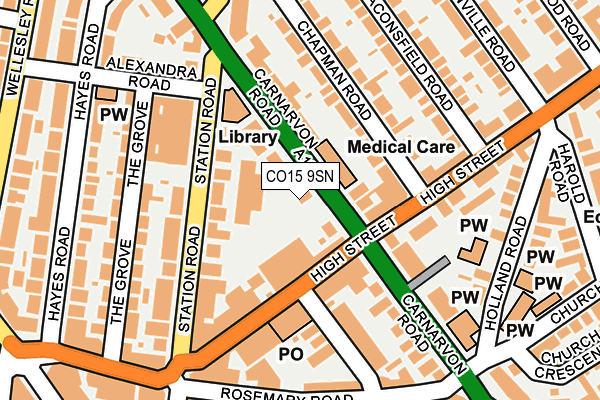 CO15 9SN map - OS OpenMap – Local (Ordnance Survey)