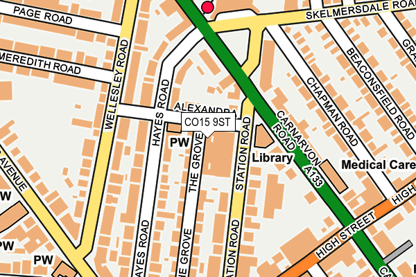 CO15 9ST map - OS OpenMap – Local (Ordnance Survey)