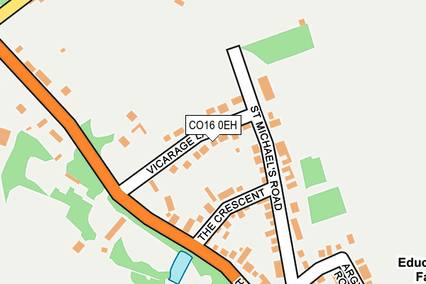 CO16 0EH map - OS OpenMap – Local (Ordnance Survey)