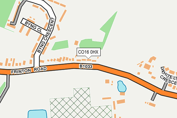 CO16 0HX map - OS OpenMap – Local (Ordnance Survey)