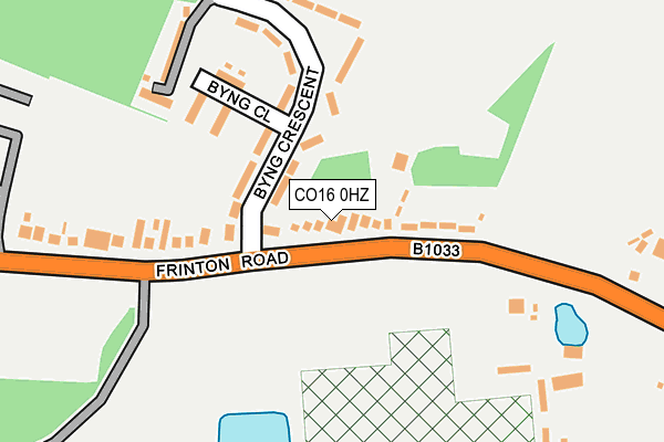 CO16 0HZ map - OS OpenMap – Local (Ordnance Survey)