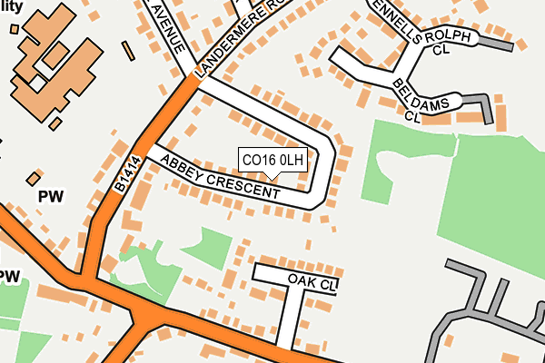 CO16 0LH map - OS OpenMap – Local (Ordnance Survey)