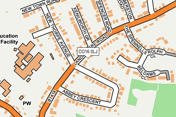CO16 0LJ map - OS OpenMap – Local (Ordnance Survey)