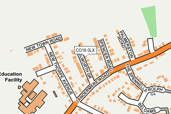CO16 0LX map - OS OpenMap – Local (Ordnance Survey)