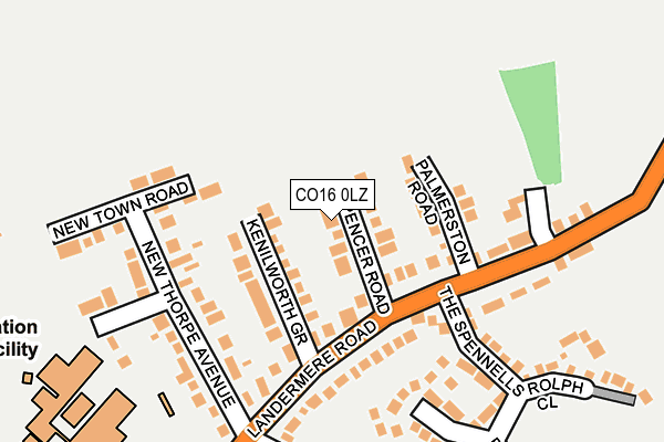CO16 0LZ map - OS OpenMap – Local (Ordnance Survey)